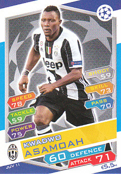 Kwadwo Asamoah Juventus FC 2016/17 Topps Match Attax CL #JUV11